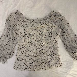 Anthropologie Top, Black and White, Off the shoulder top, spring top